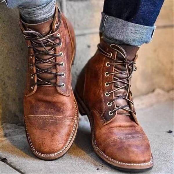 Women's Leather Lace-Up Winter Boots