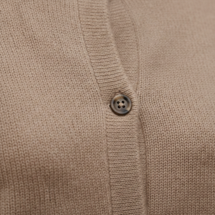 Knit Cardigan Beige Button Front Long Sleeve