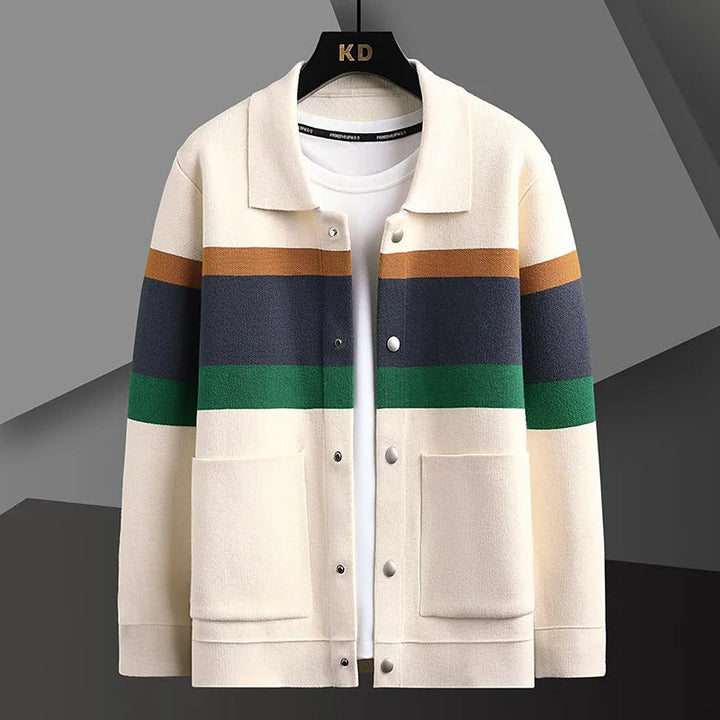 knit jacket striped button up men
