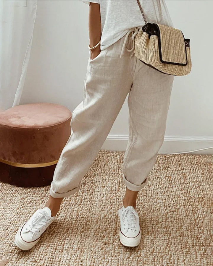 Women’s Cotton Sweatpants Relaxed Fit Elastic Waist