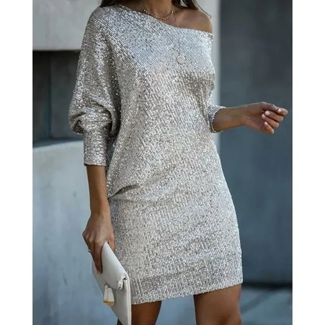 Women’s Sequin Dress Long Sleeve Fitted