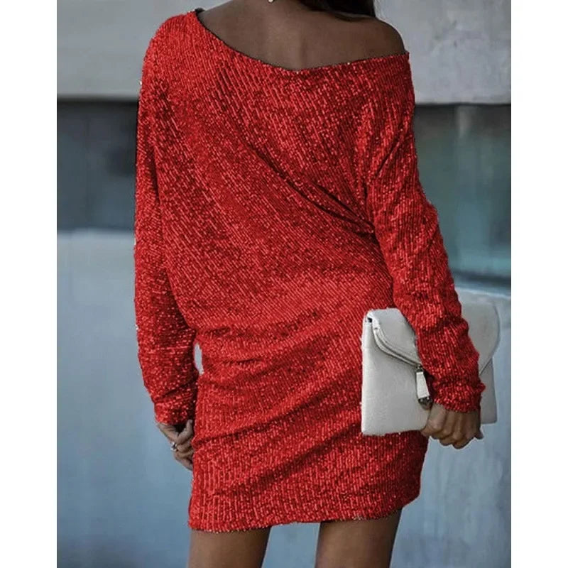 Women’s Sequin Dress Long Sleeve Fitted