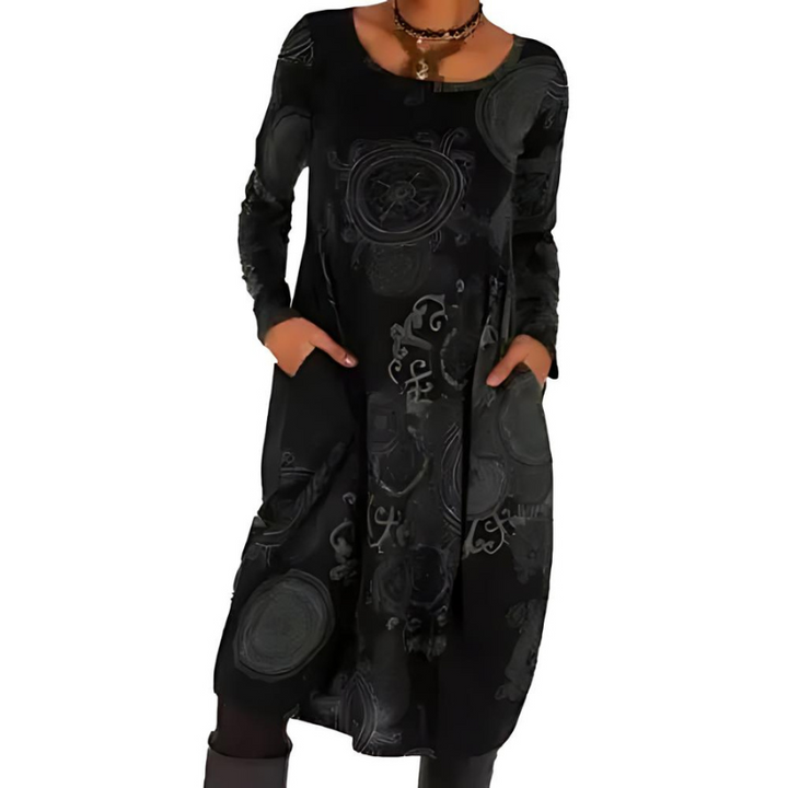 Women’s Long Sleeve Winter Maxi Dress Printed