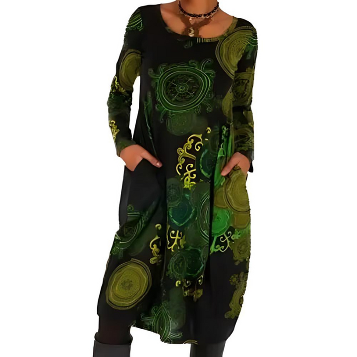 Women’s Long Sleeve Winter Maxi Dress Printed