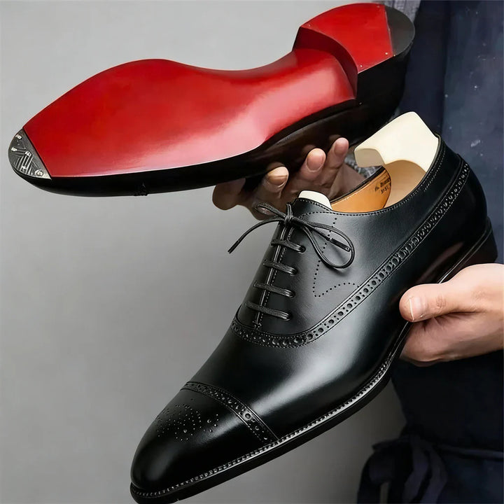 Men oxford brogue lace up dress shoes