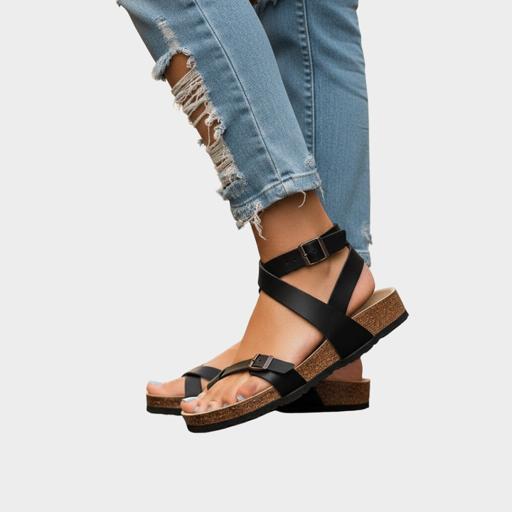 Comfortable Leather Sandals Adjustable Buckle