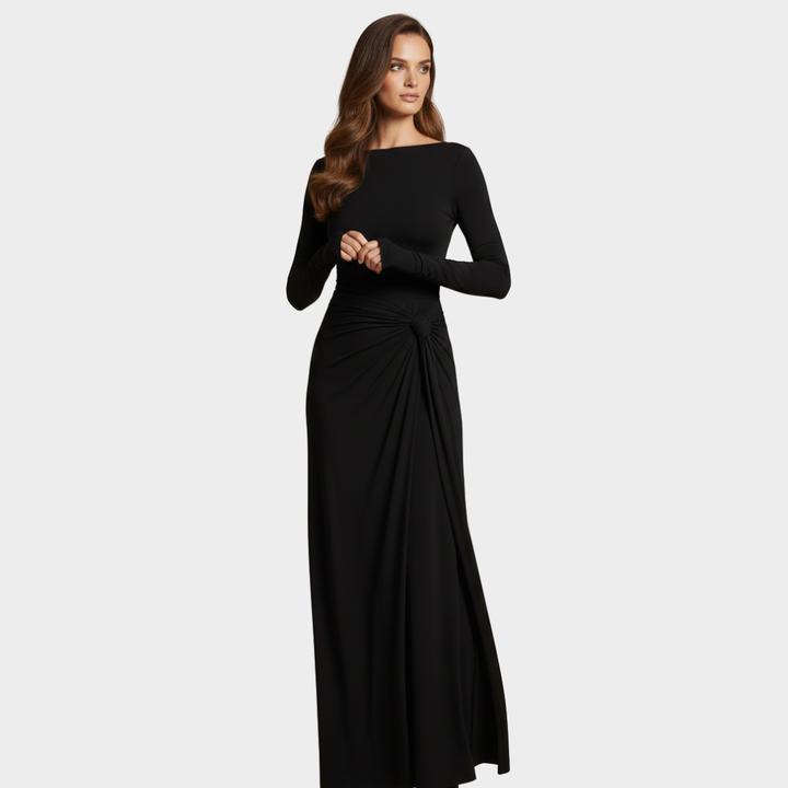 Maxi Dress Black Long Sleeve Jersey