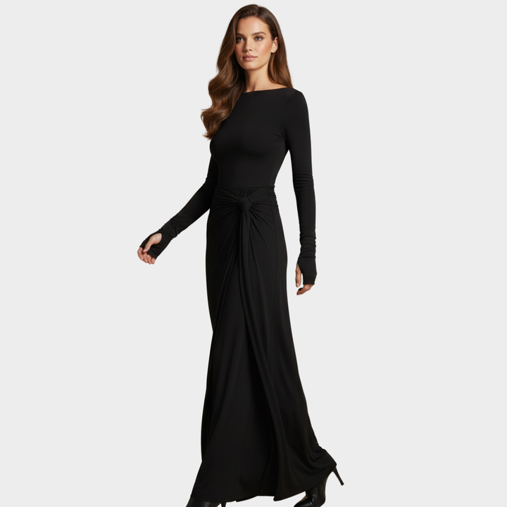 Maxi Dress Black Long Sleeve Jersey
