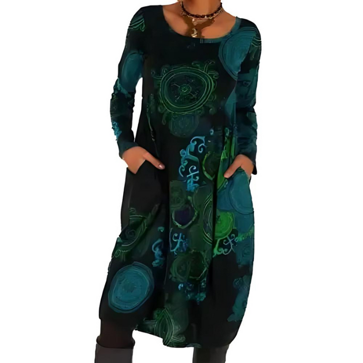 Women’s Long Sleeve Winter Maxi Dress Printed