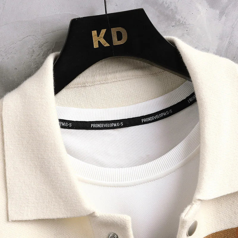 knit jacket striped button up men