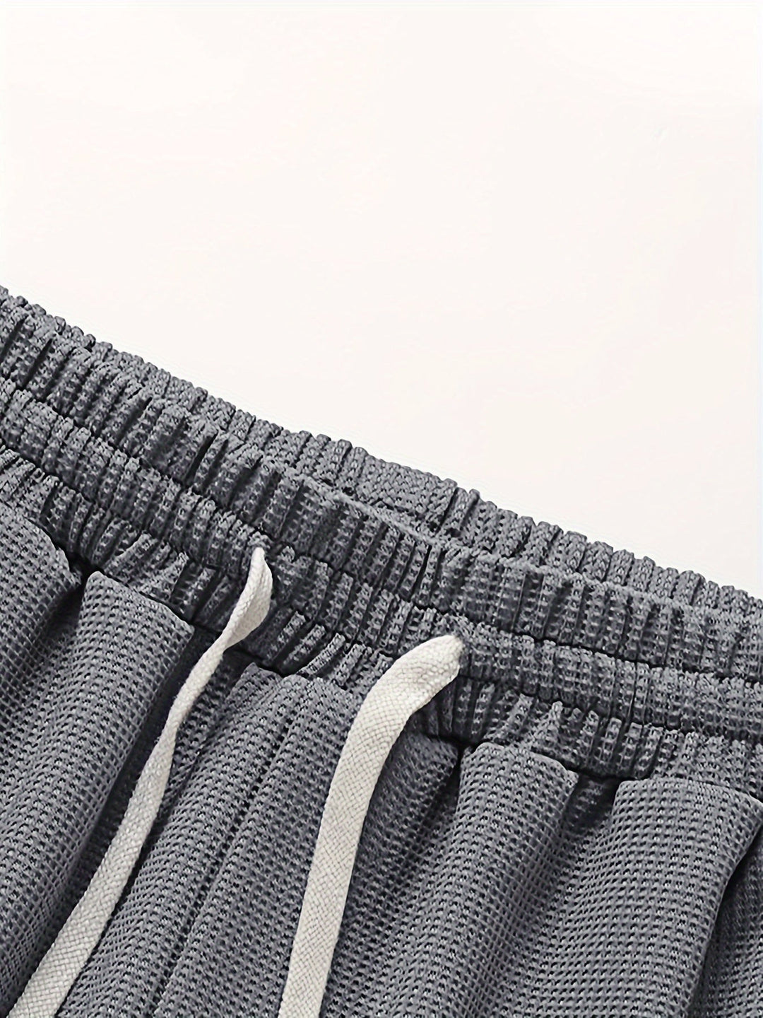 Lounge Set Men Waffle Knit Relaxed Fit Short Sleeve Tee Shorts