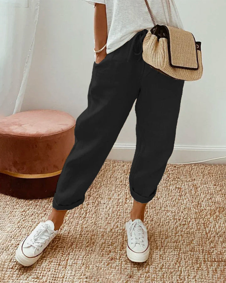 Women’s Cotton Sweatpants Relaxed Fit Elastic Waist
