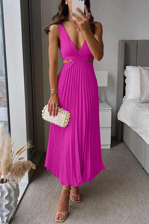 Chic Pleated Summer Midi Dress