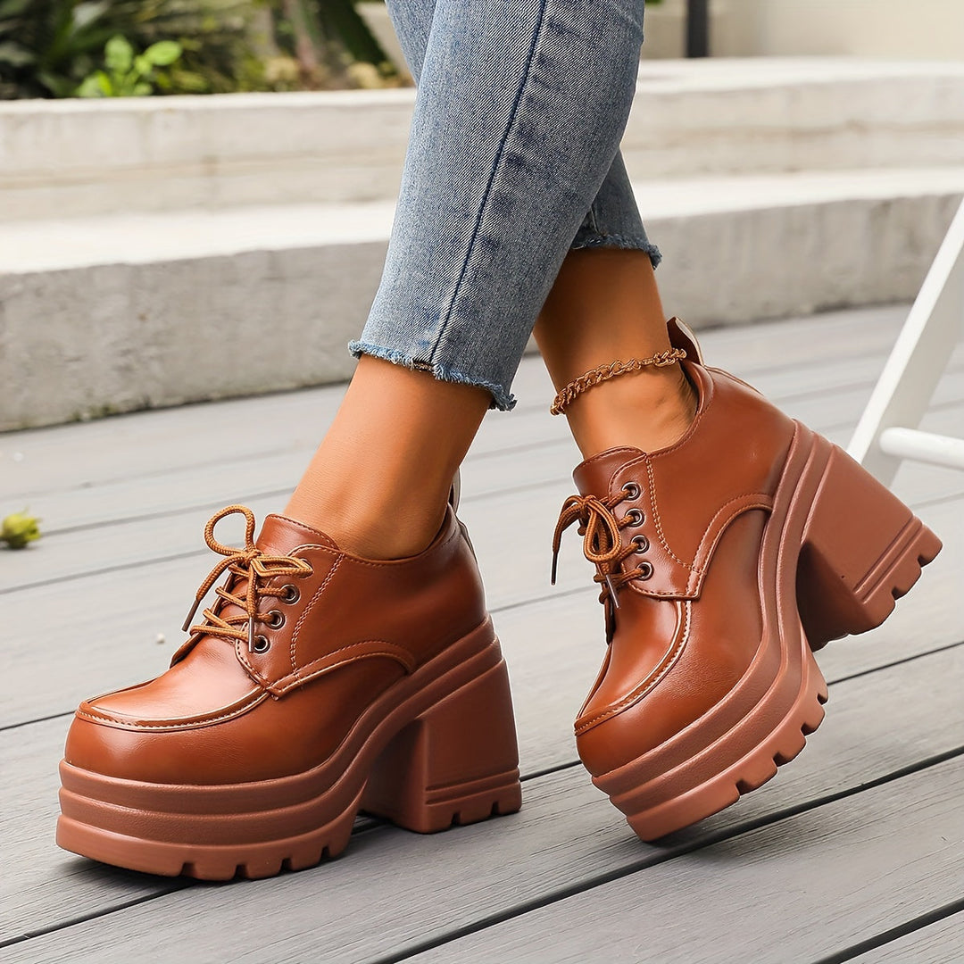 platform oxford shoes chunky sole women