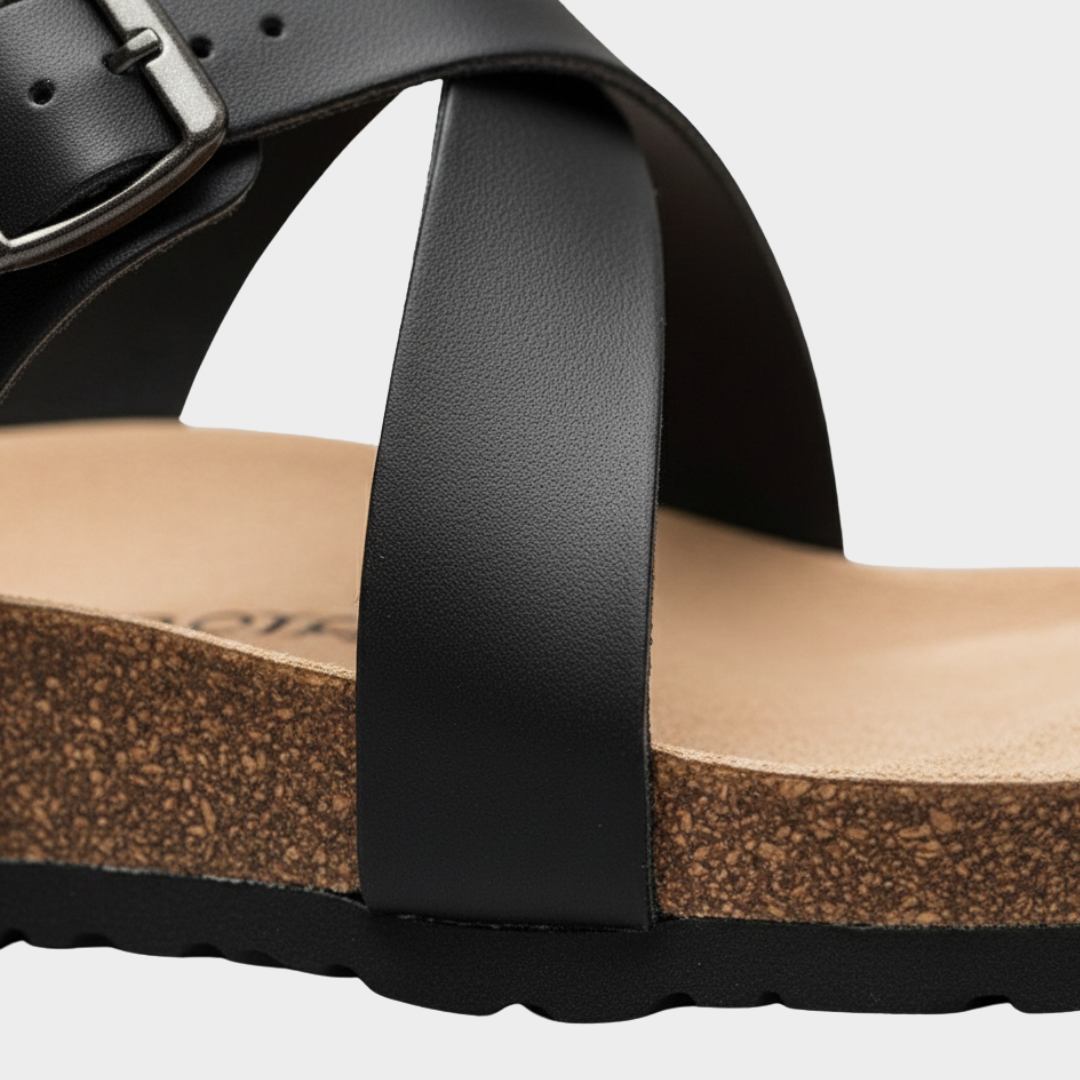 Comfortable Leather Sandals Adjustable Buckle