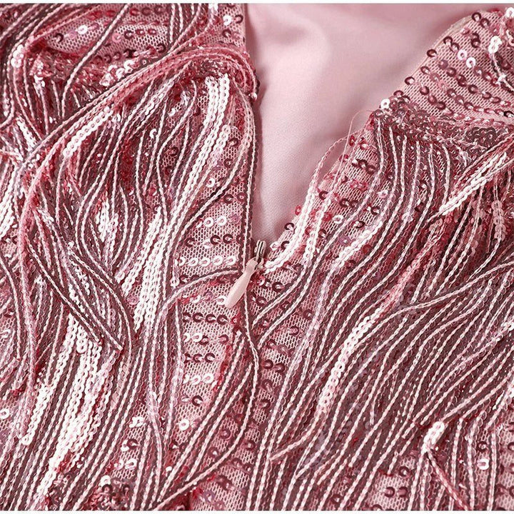 Women’s Feather Mini Dress Sleeveless Fitted