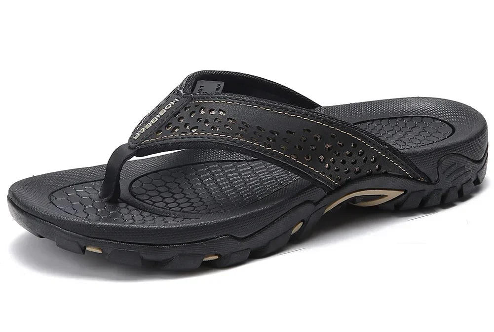 mens flip flops cushioned sole athletic