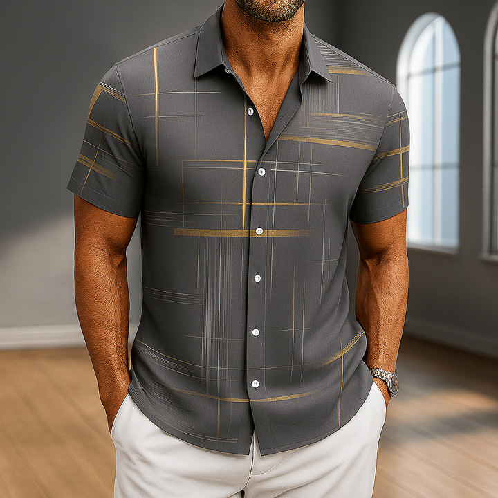 Men’s Short Sleeve Button Up Shirt Lightweight Fabric