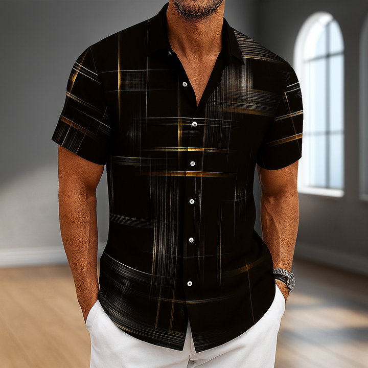 Men’s Short Sleeve Button Up Shirt Lightweight Fabric