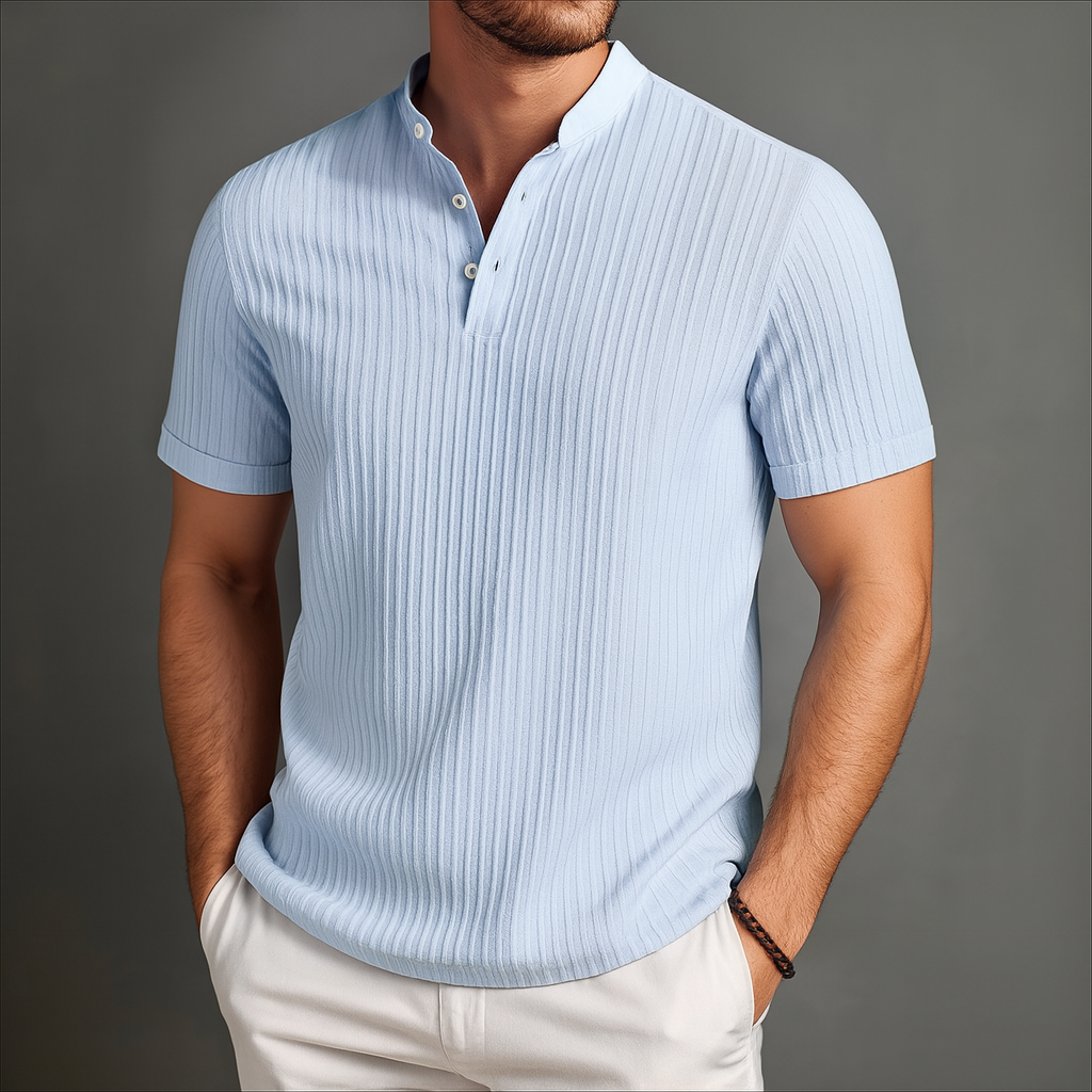 Linen Popover Shirt Short Sleeve Men Breathable Summer Fit
