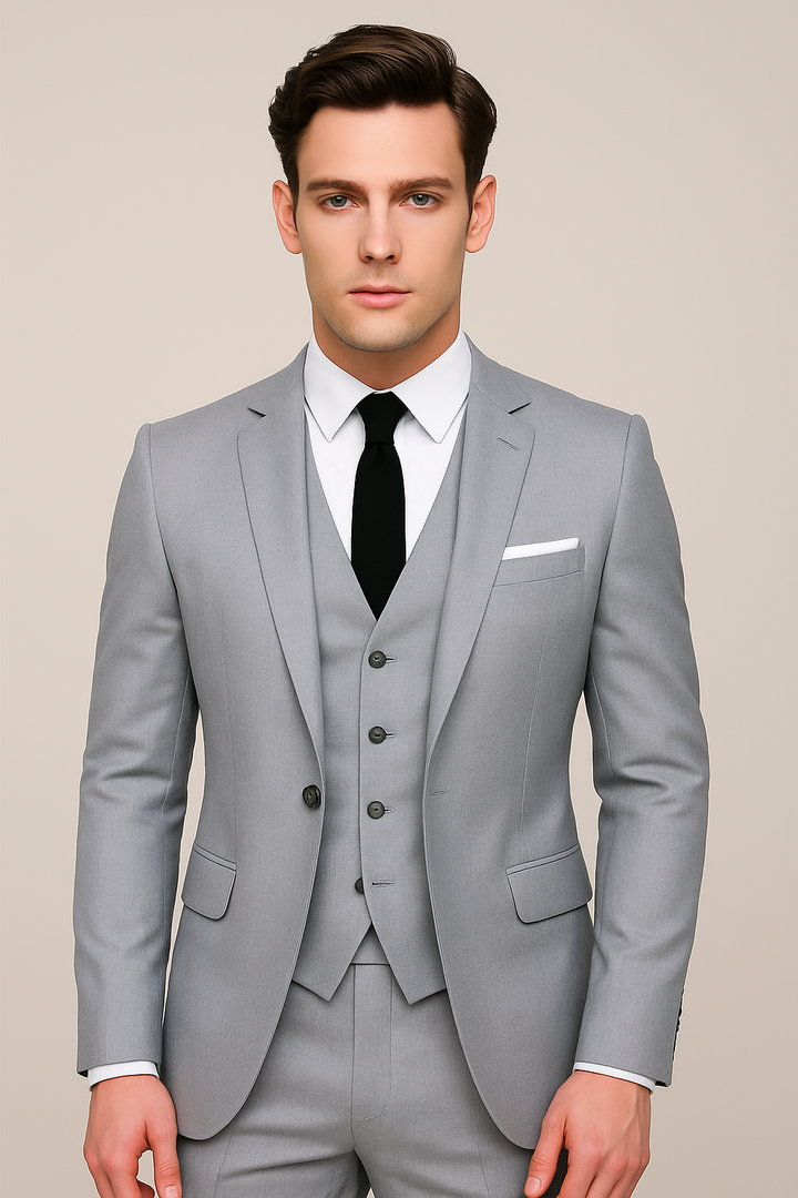 Men's Formal Slim Fit 3-Piece Suit - Single Breasted