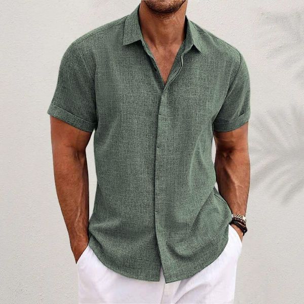 Men's Short Sleeve Summer Shirt - Classic Style for Spring and Summer