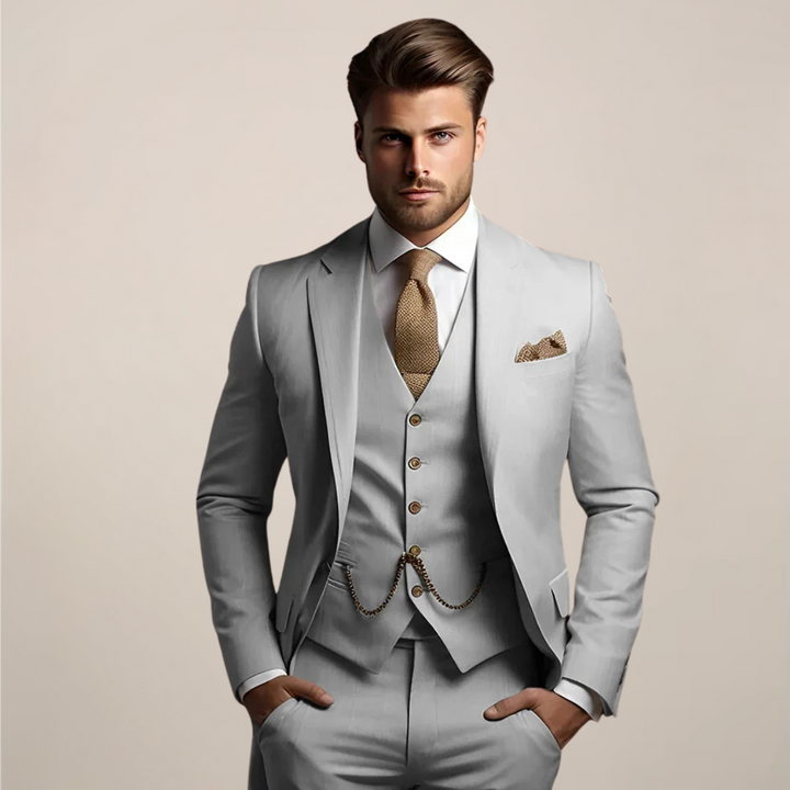 Men's Slim Fit Three-Piece Suit - Wedding Tuxedo