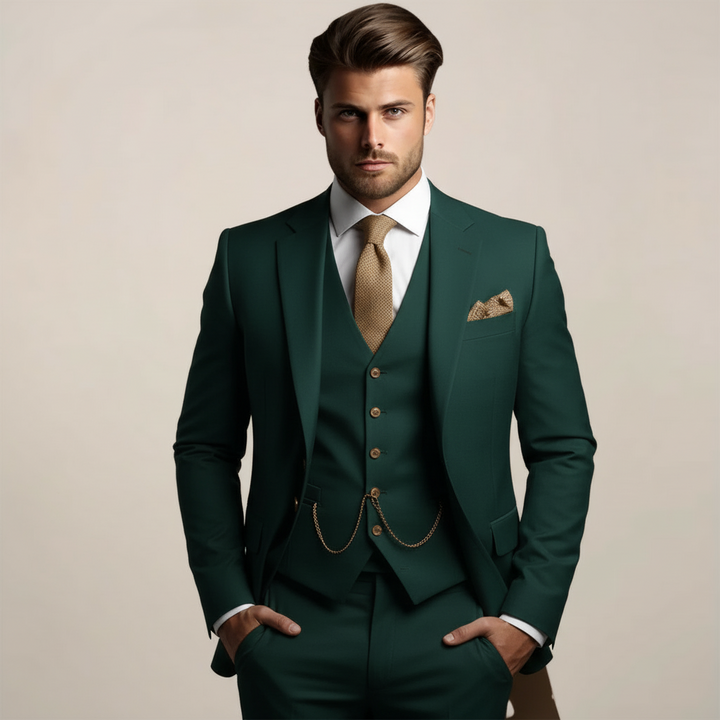 Men's Slim Fit Three-Piece Suit - Wedding Tuxedo