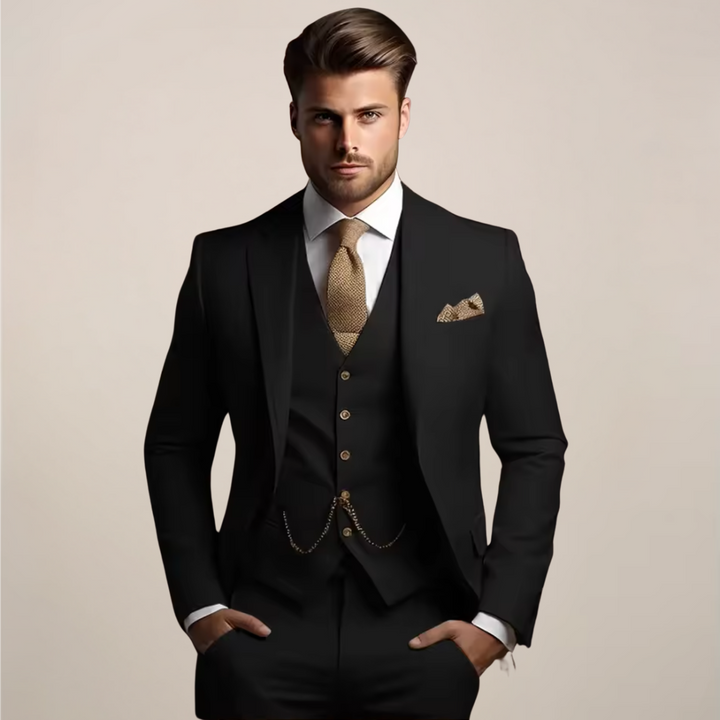 Men's Slim Fit Three-Piece Suit - Wedding Tuxedo