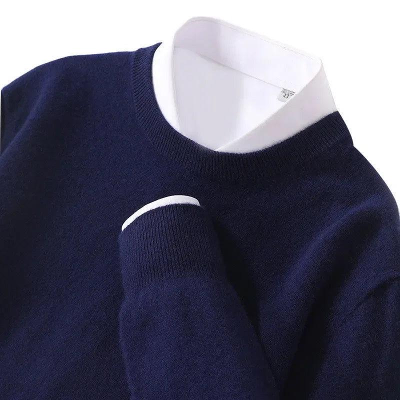 Men’s Cashmere Sweater Crew Neck Long Sleeve