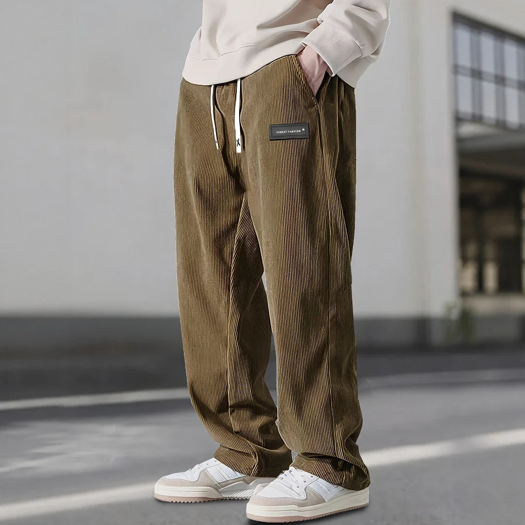 Men’s Corduroy Sweatpants Drawstring Waist Relaxed Fit
