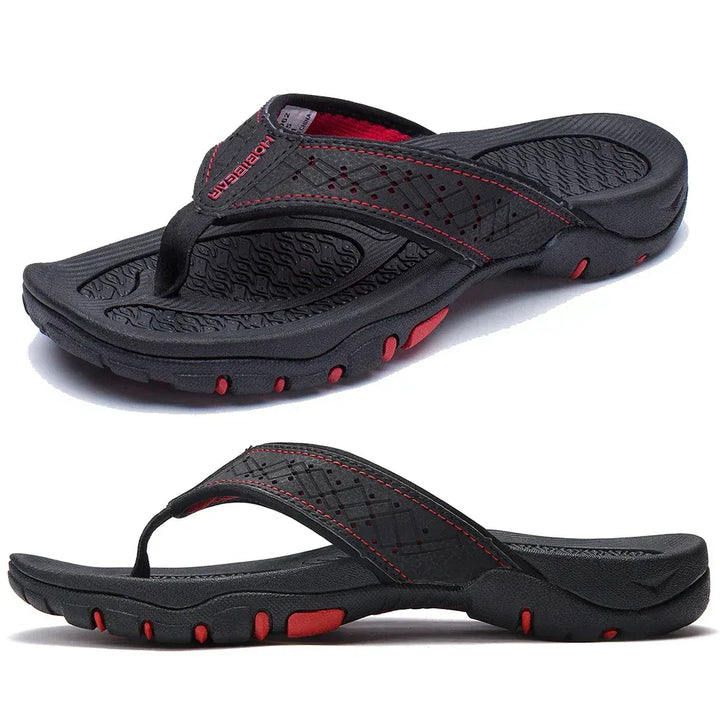 mens flip flops cushioned sole athletic