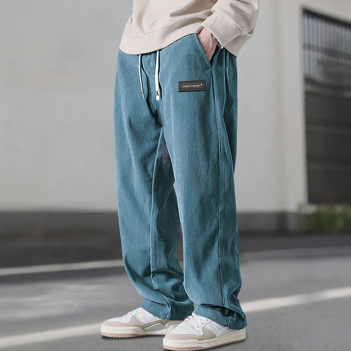 Men’s Corduroy Sweatpants Drawstring Waist Relaxed Fit