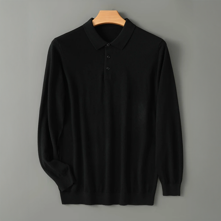 Men’s Merino Wool Long Sleeve Polo Shirt