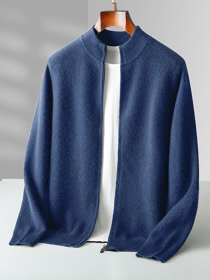 Men's Merino Wool Crest Cardigan