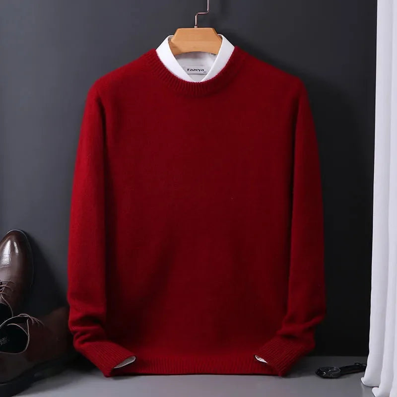 Men’s Cashmere Sweater Crew Neck Long Sleeve