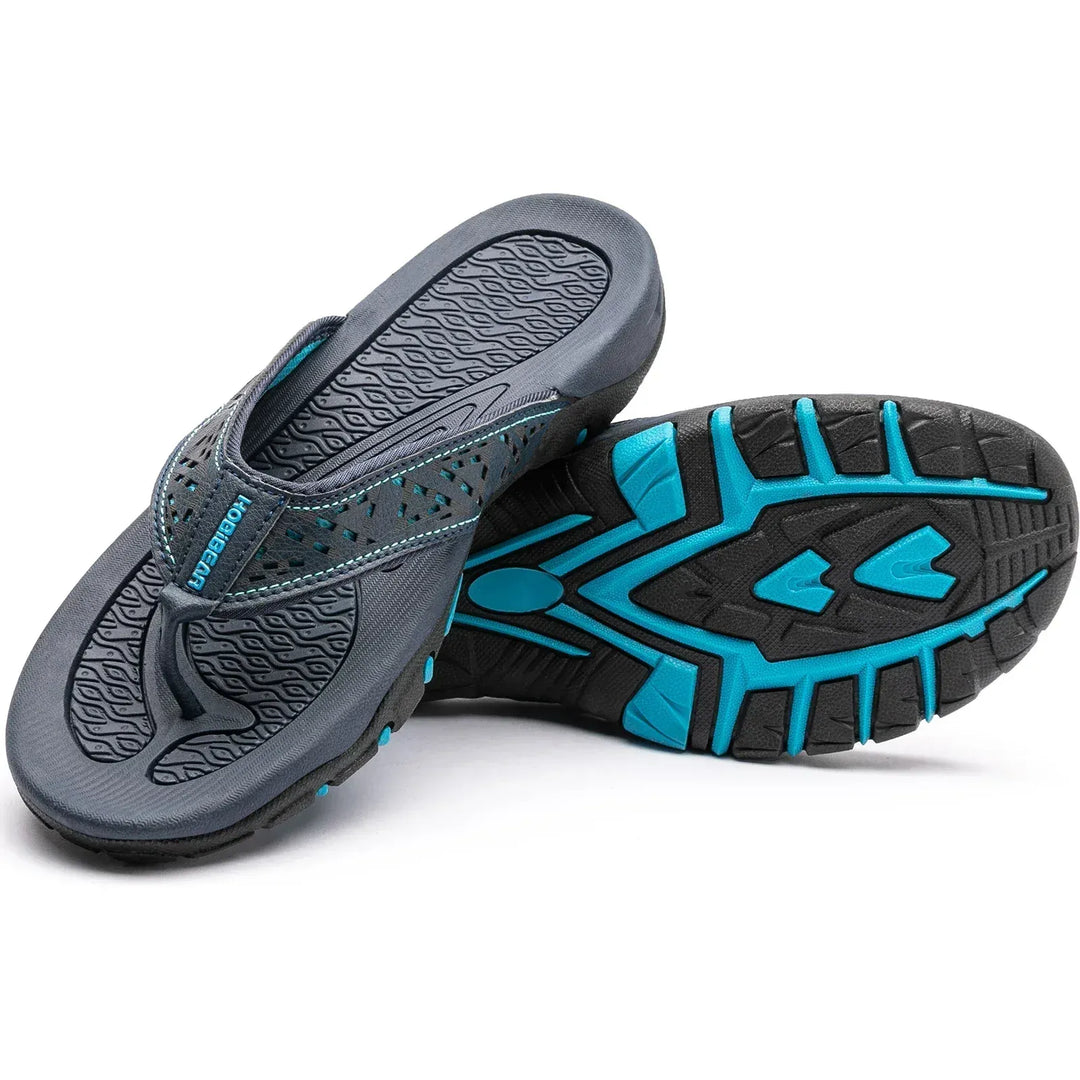mens flip flops cushioned sole athletic