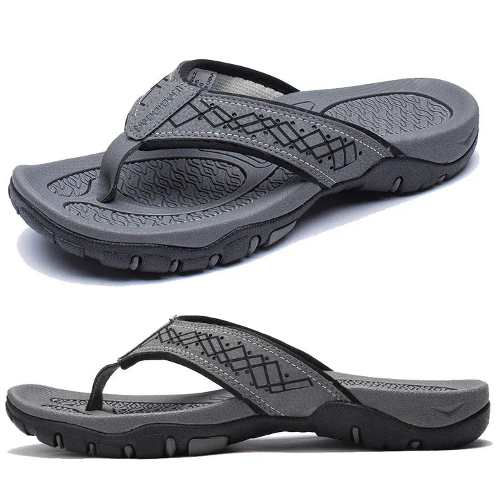 mens flip flops cushioned sole athletic
