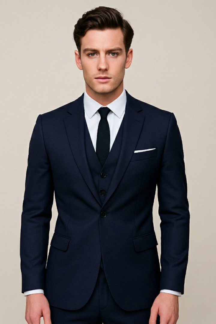 Men's Formal Slim Fit 3-Piece Suit - Single Breasted