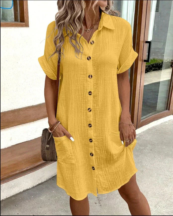 Women's Cotton Polo Shirt Dress