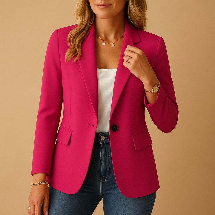 Women's Blazer - Fitted Tailored Stretch Design for Versatile Looks