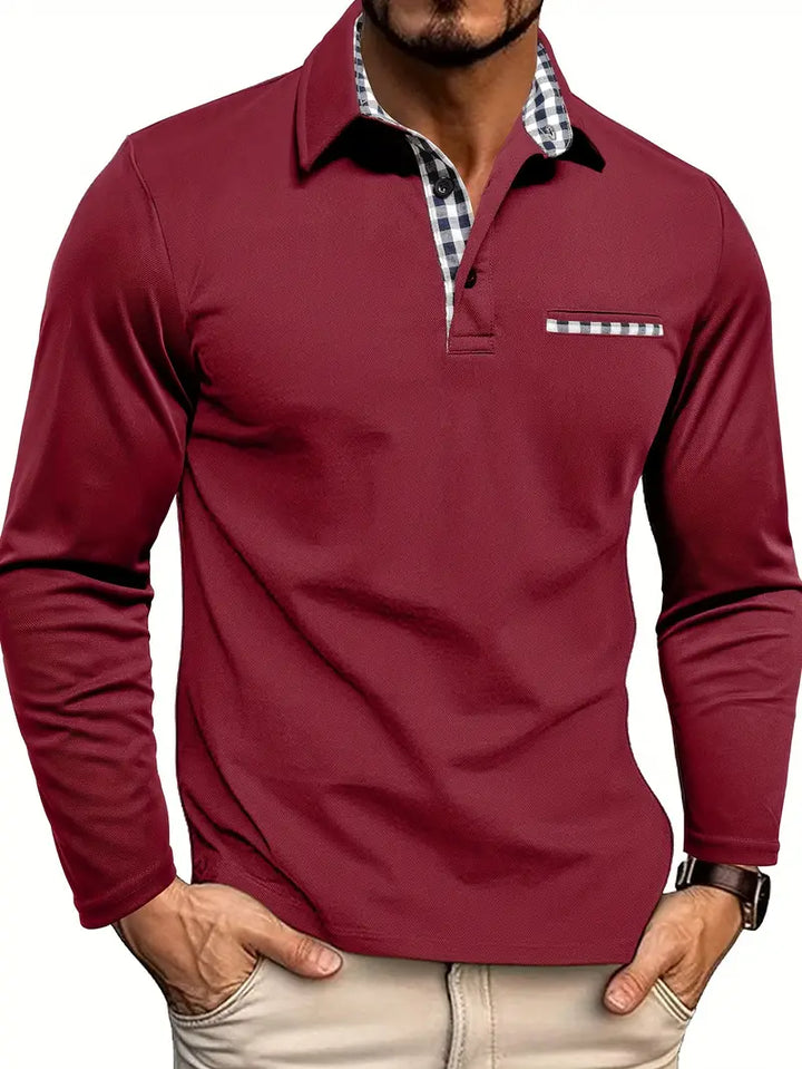 Men's Classic Long Sleeve Summer Polo Shirt