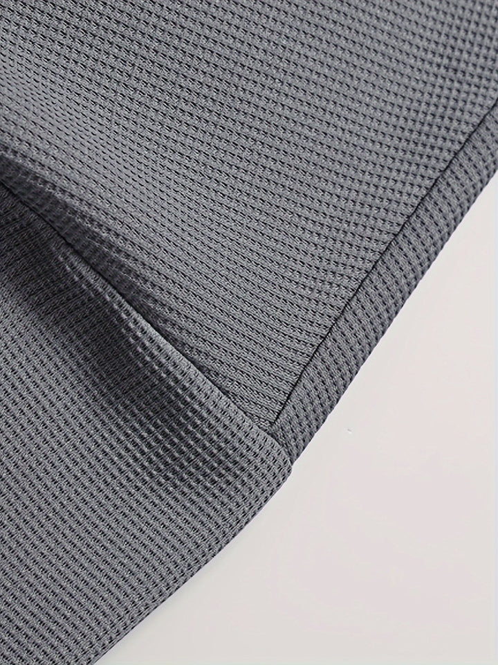 Lounge Set Men Waffle Knit Relaxed Fit Short Sleeve Tee Shorts