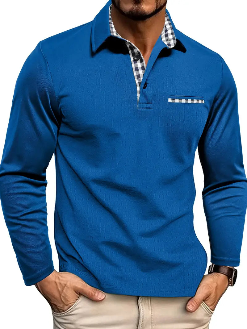 Men's Classic Long Sleeve Summer Polo Shirt