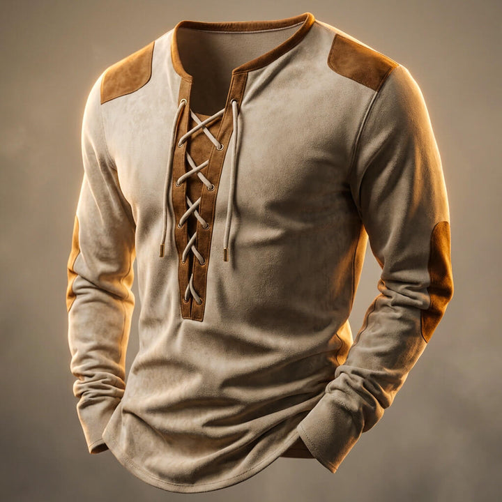 Men's Henley Shirt - Classic Long Sleeve Casual Top