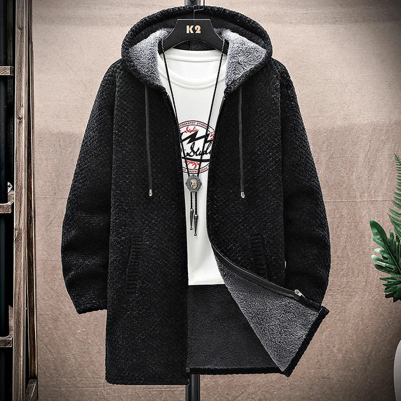 spring jacket hooded wool cashmere blend men