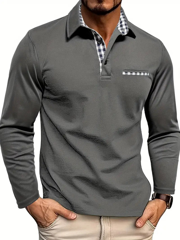 Men's Classic Long Sleeve Summer Polo Shirt