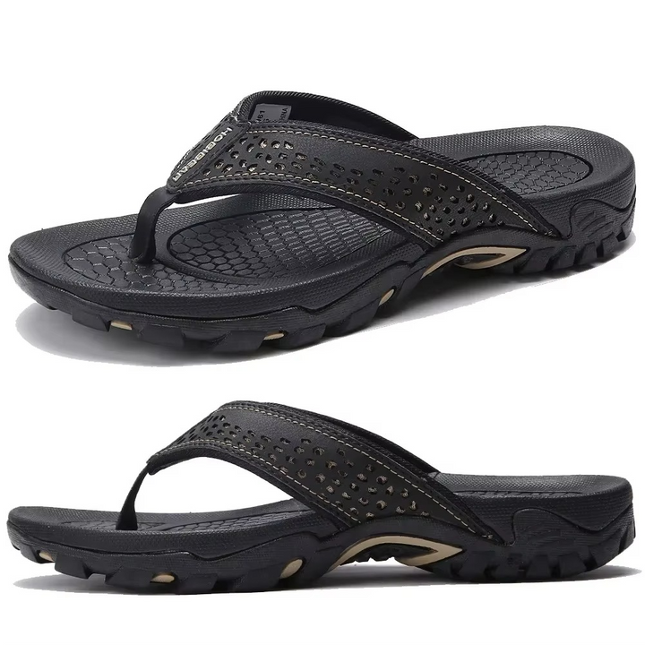 mens flip flops cushioned sole athletic
