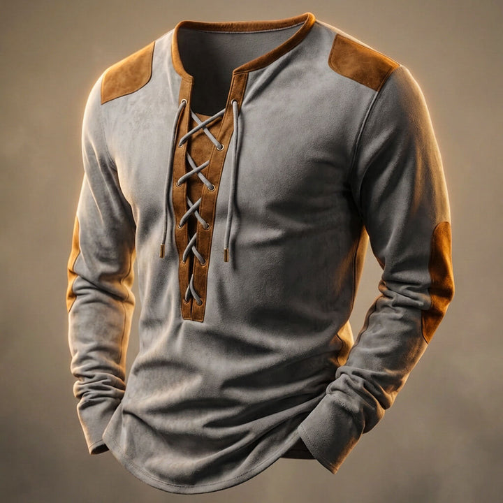 Men's Henley Shirt - Classic Long Sleeve Casual Top