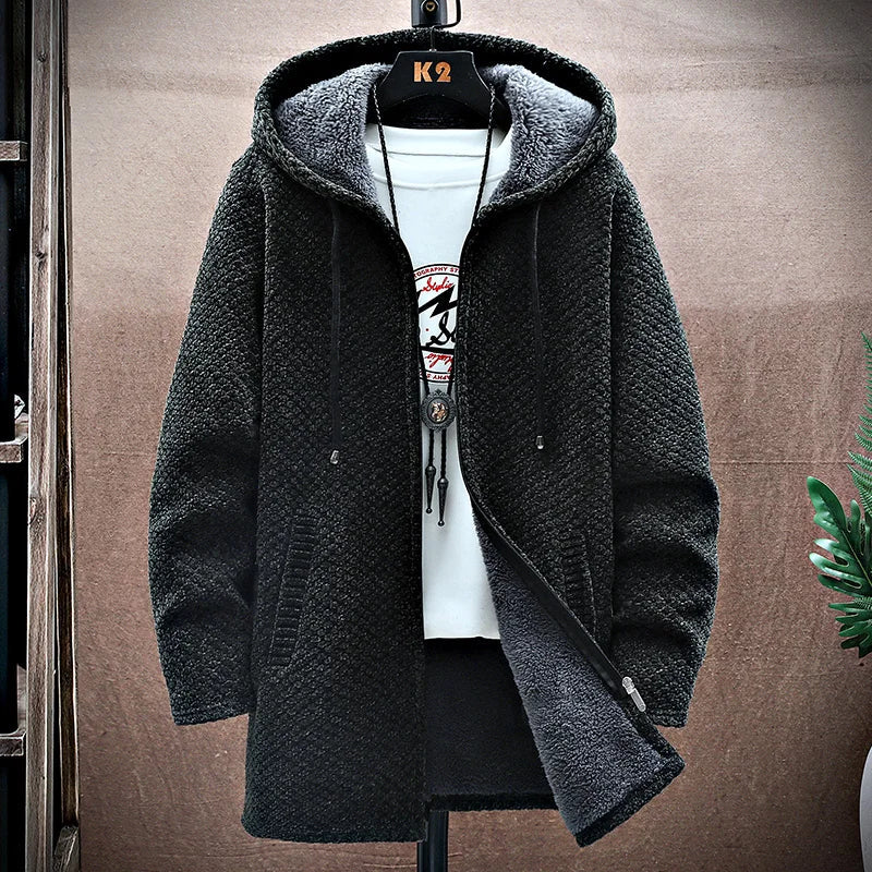 spring jacket hooded wool cashmere blend men